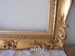 Superbe cadre ancien XIX bois doré feuille d'or motif coquille marquise A SAISIR