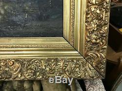 Superbe cadre ancien XIXème sculpté et doré à la feuille vendu sans le tableau