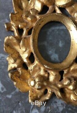 TRES RARE cadre miniature bois sculpté doré Italie XVIIIe 18TH FRAME