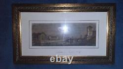 Tableau Gravure Ancienne Au Burin. Toulouse Le Pont Neuf. 1863 Cadre Bois Dore