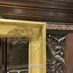 Tres bel ancien cadre en bois et stuck doré palmettes empire XIXe 72,5x59 cm