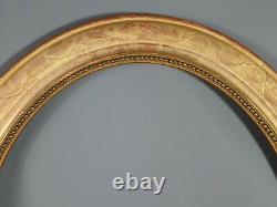Très grand cadre ovale 19e siècle bois doré 79x69 feuillure 67,5x55 cm Bel état